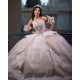 Modern Ball Gown Champagne Quinceanera Dresses Strapless Sweet 15 Prom Party Dresses With Bow